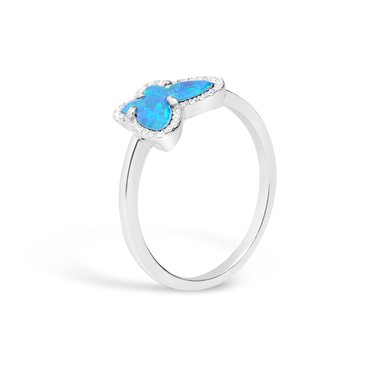 Opal & Diamond Butterfly Ring