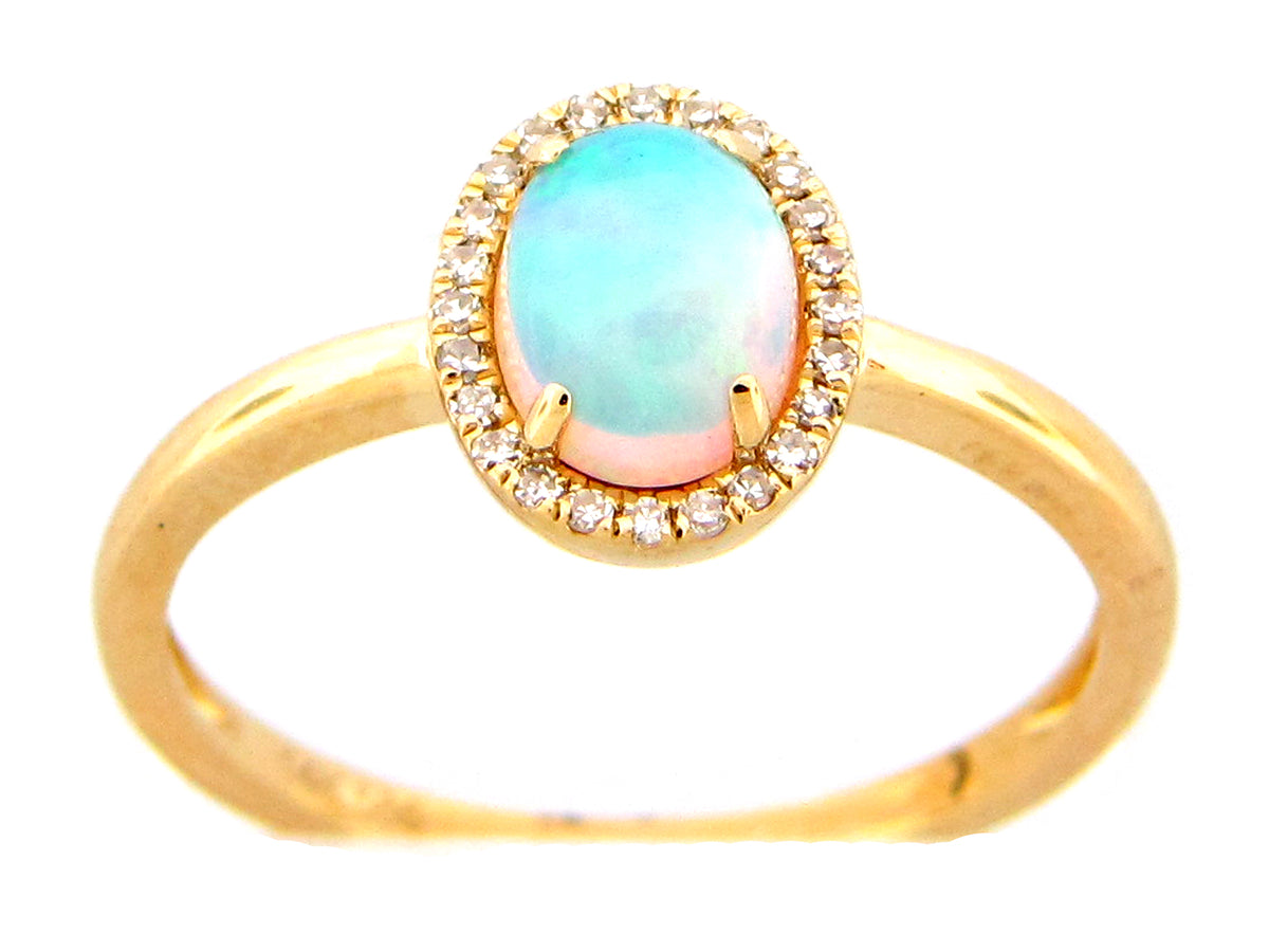 OPAL & DIAMOND HALO RING