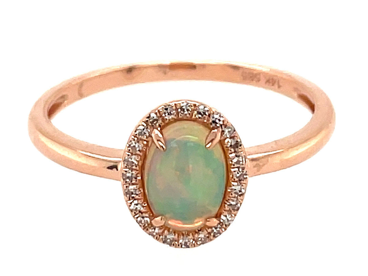 OPAL & DIAMOND HALO RING