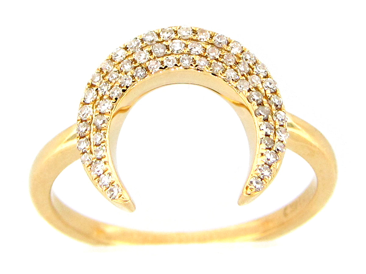 DIAMOND CRESCENT RING, 14KY (N)