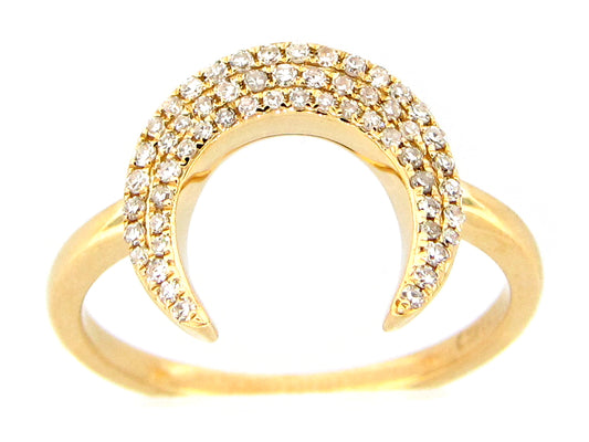 DIAMOND CRESCENT RING, 14KY (N)