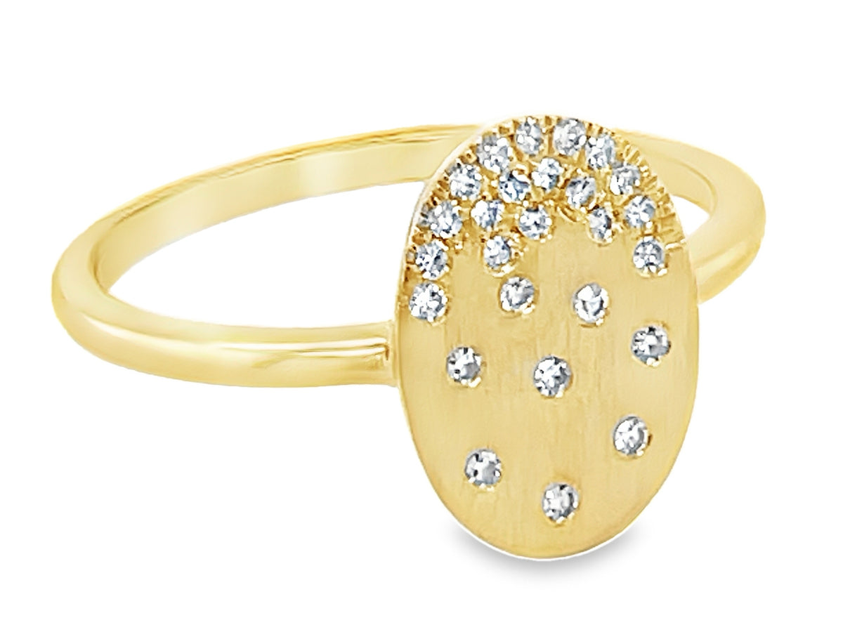DIAMOND OVAL CONFETTI RING, 11.8 X 8.5MM, SATIN FINISH
