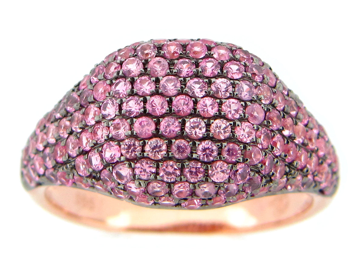 PINK SAPPHIRE PAVE CUSHION RING