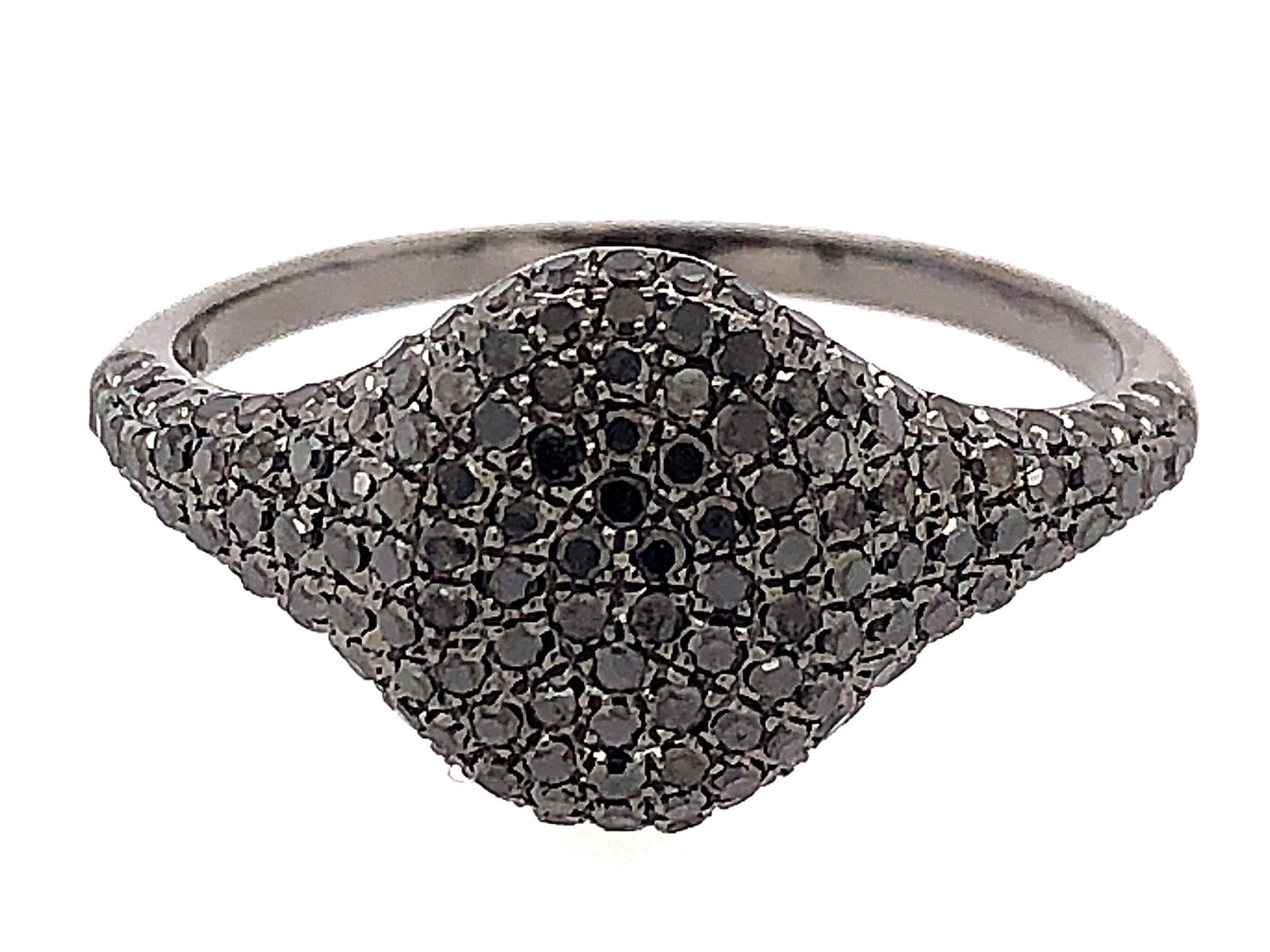 BLACK DIAMOND PAVE OVAL RING