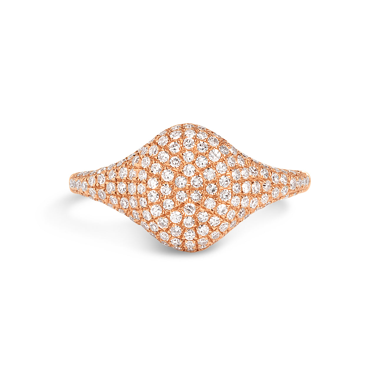 Diamond Pave Oval Signet Ring