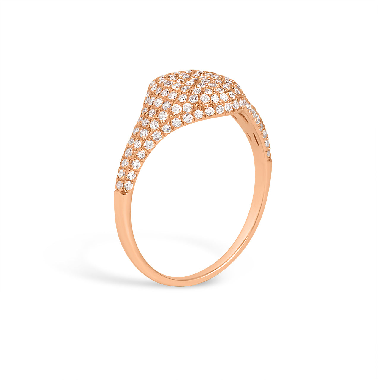Diamond Pave Oval Signet Ring