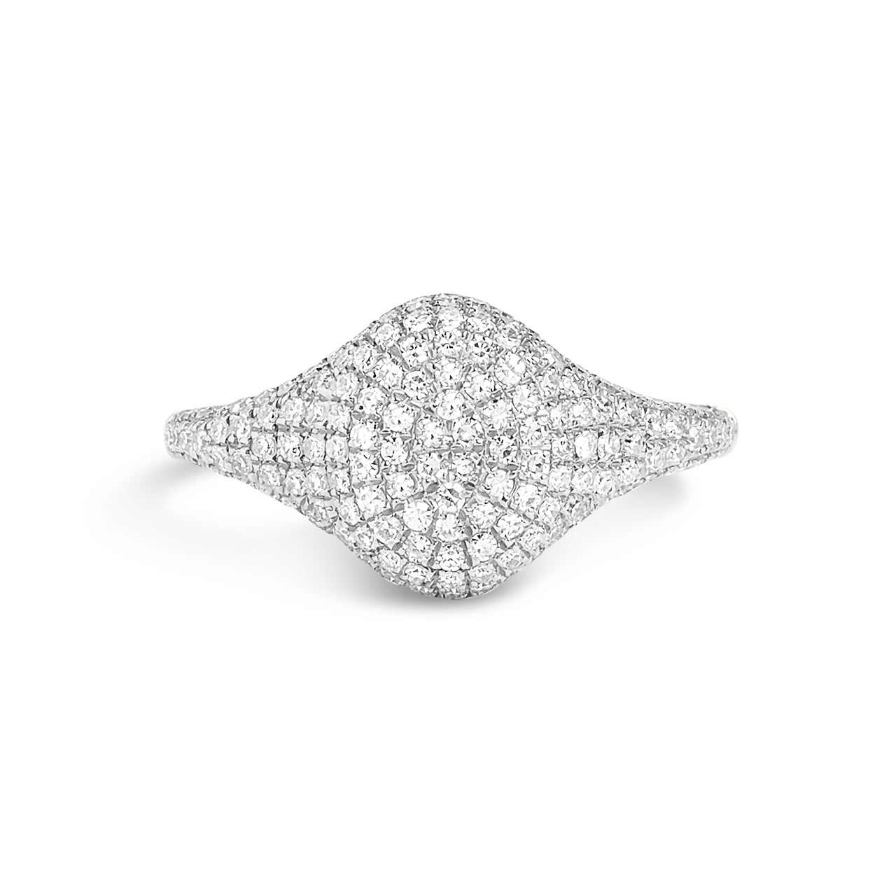 Diamond Pave Oval Signet Ring