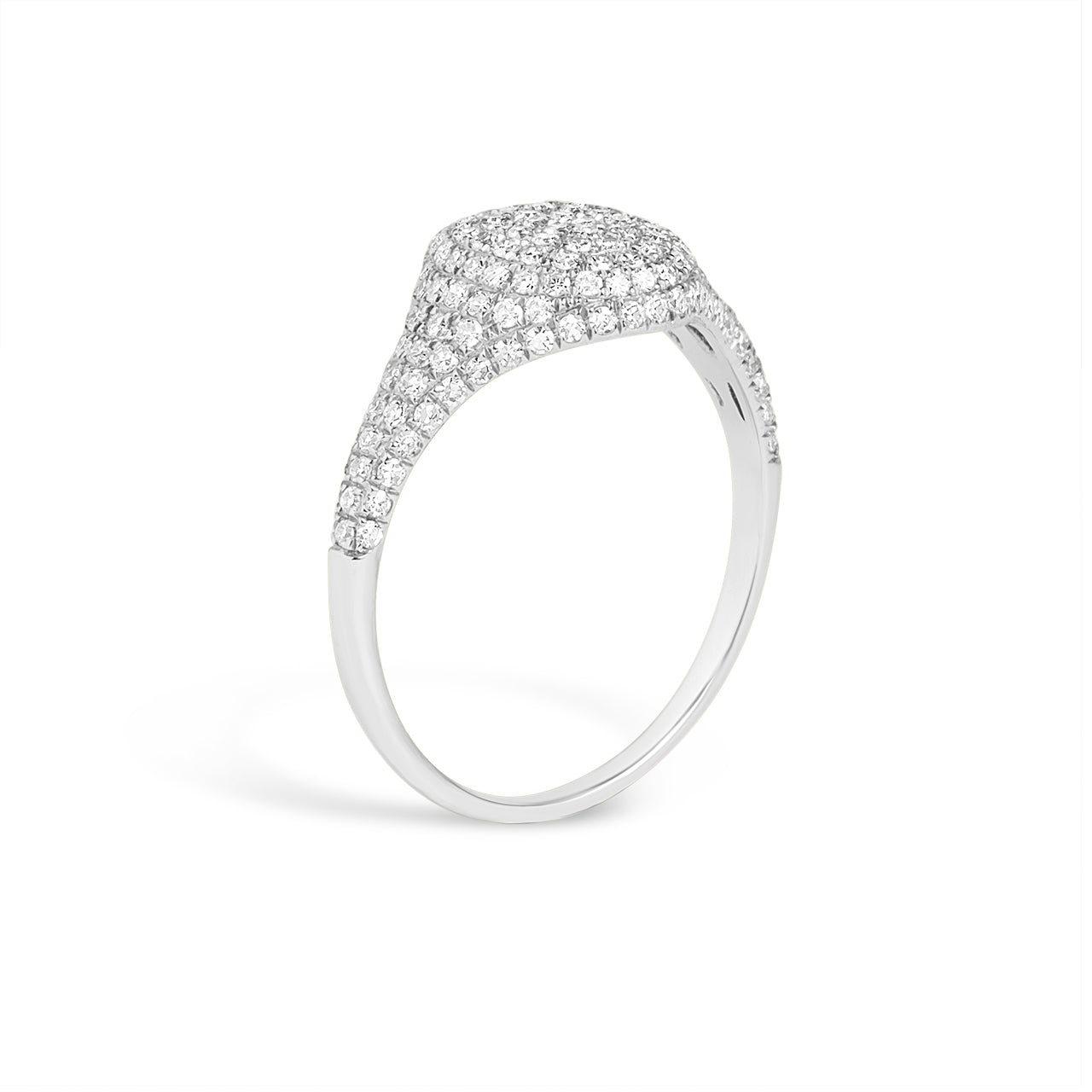 Diamond Pave Oval Signet Ring