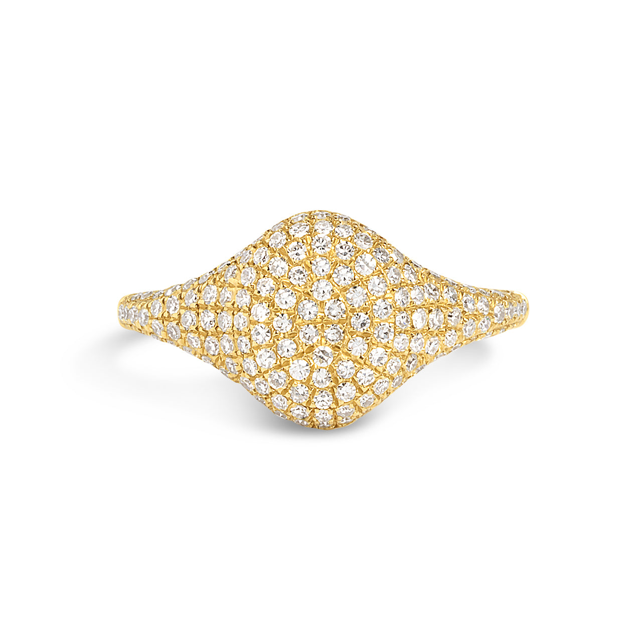 Diamond Pave Oval Signet Ring