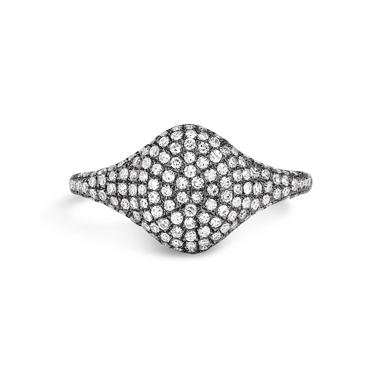 Diamond Pave Oval Signet Ring