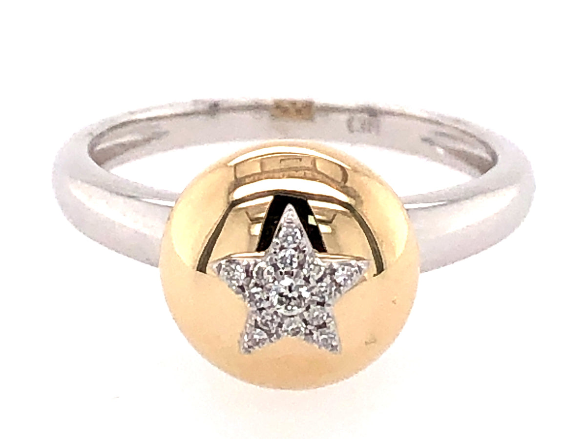 DIAMOND STAR BALL RING, 14KWY (N)