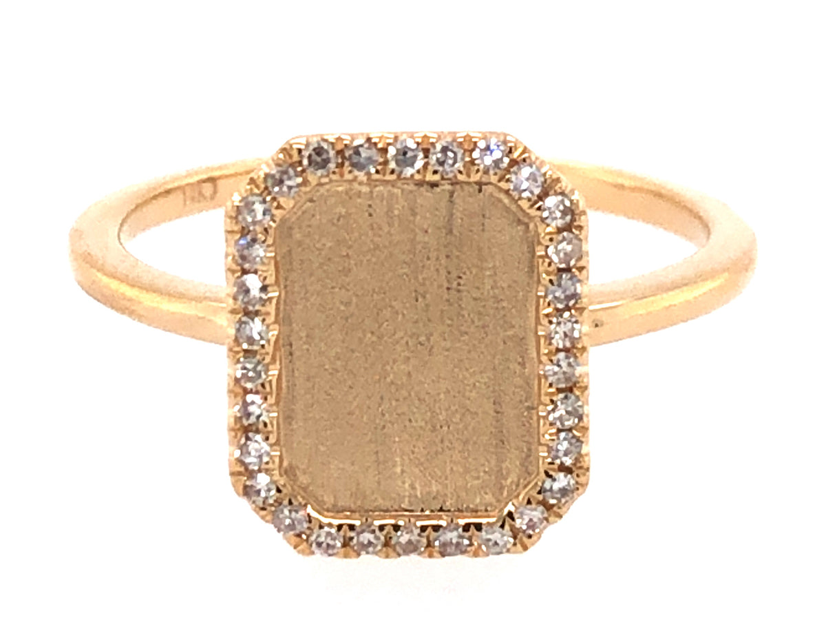 Diamond Halo Rectangle Ring