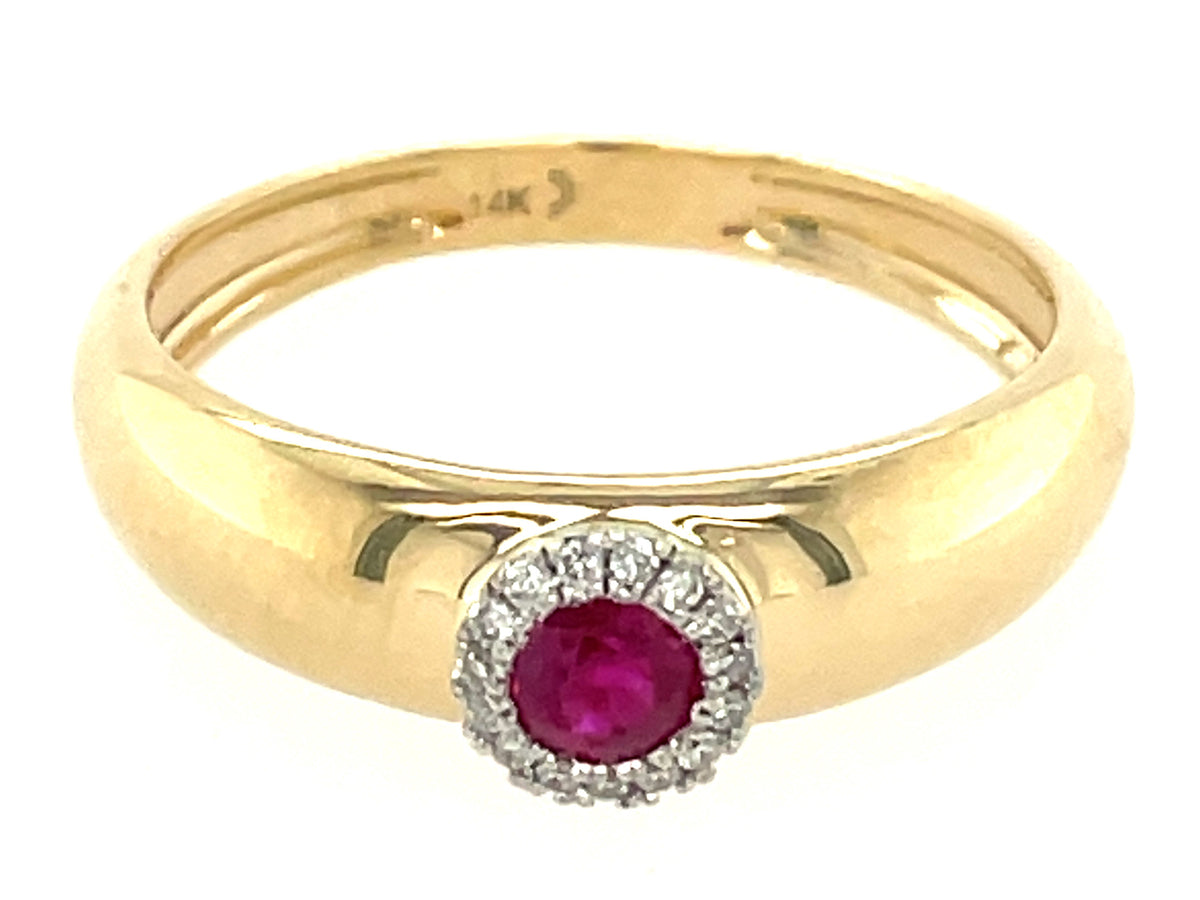 RUBY & DIAMOND HALO RING