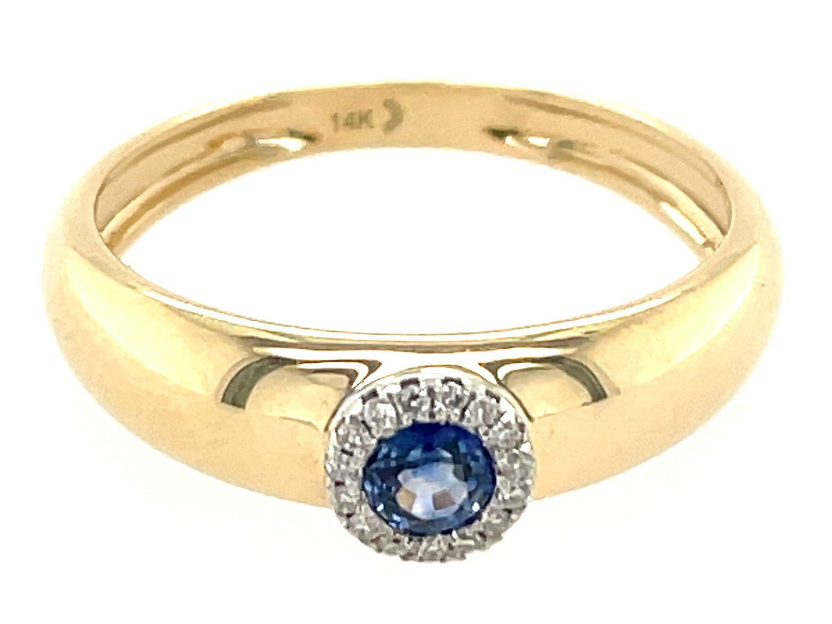 SAPPHIRE & DIAMOND HALO RING