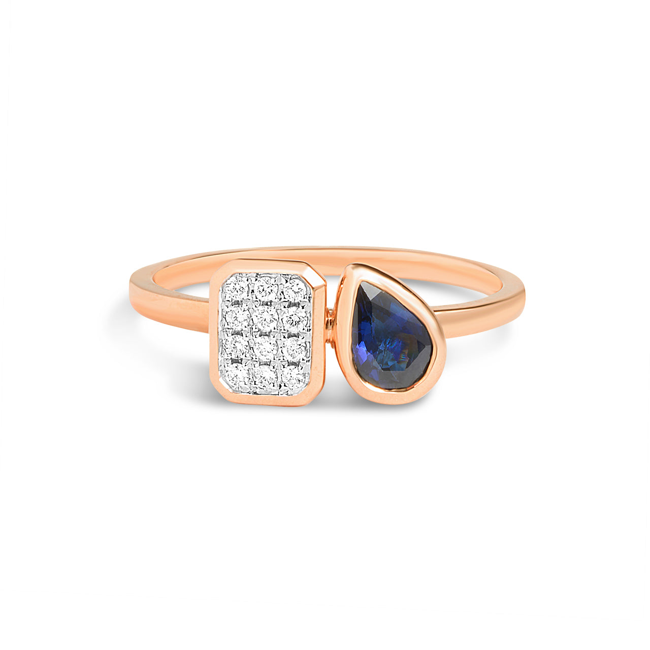 Sapphire & Diamond Toi Et Moi Ring