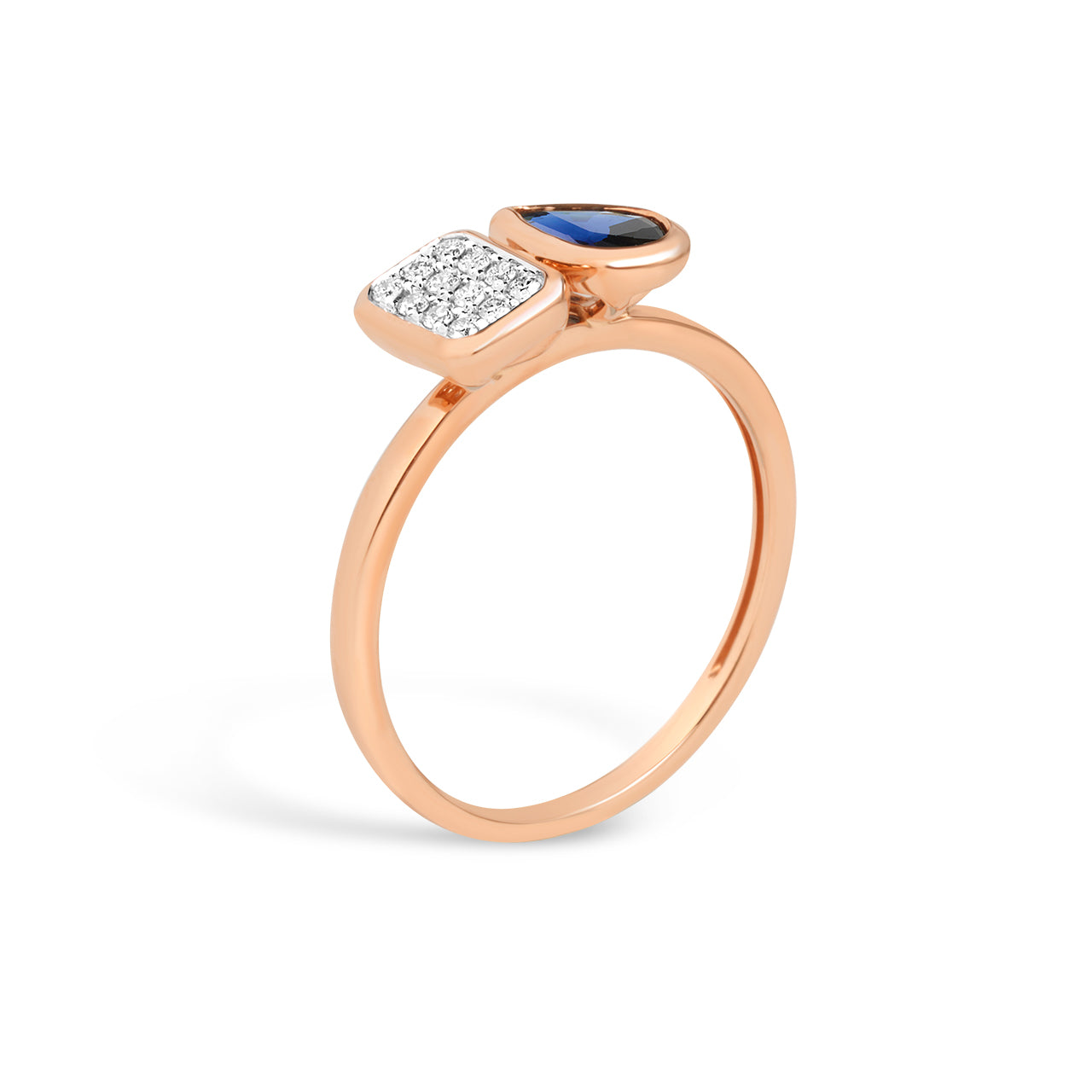 Sapphire & Diamond Toi Et Moi Ring