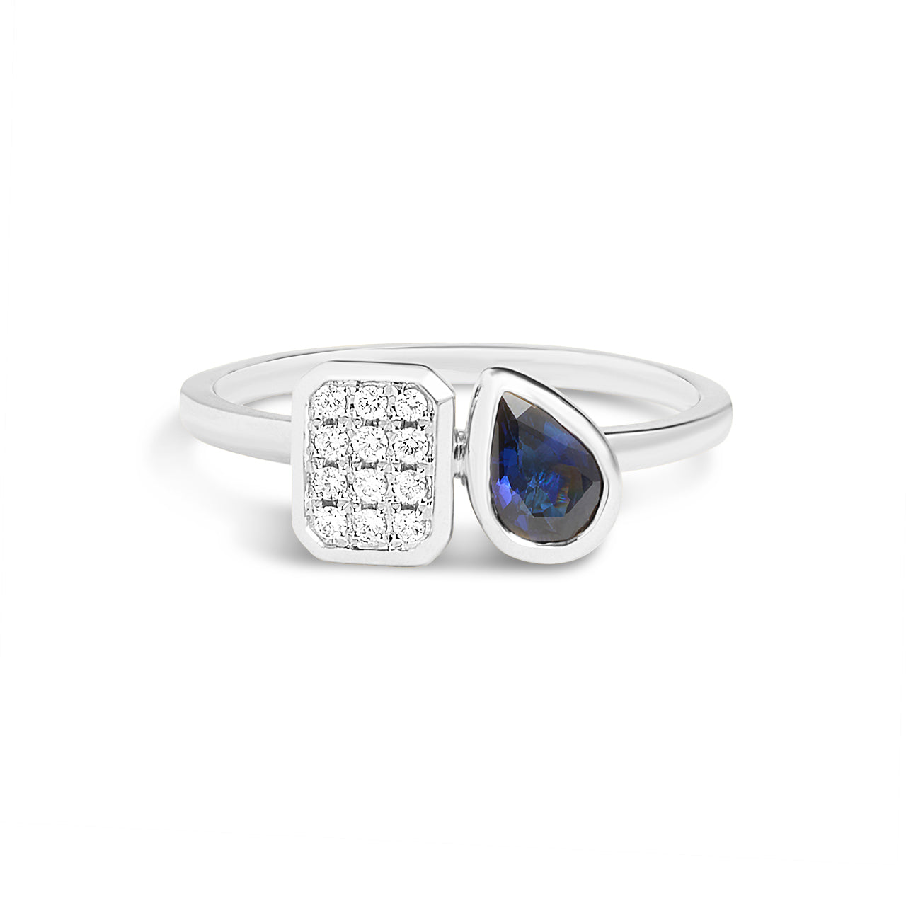 Sapphire & Diamond Toi Et Moi Ring