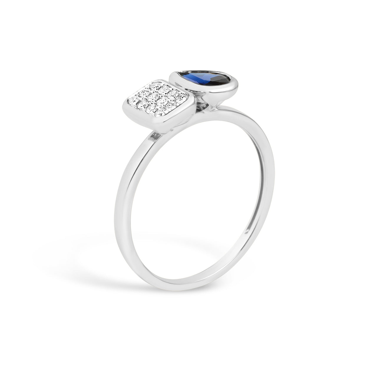 Sapphire & Diamond Toi Et Moi Ring