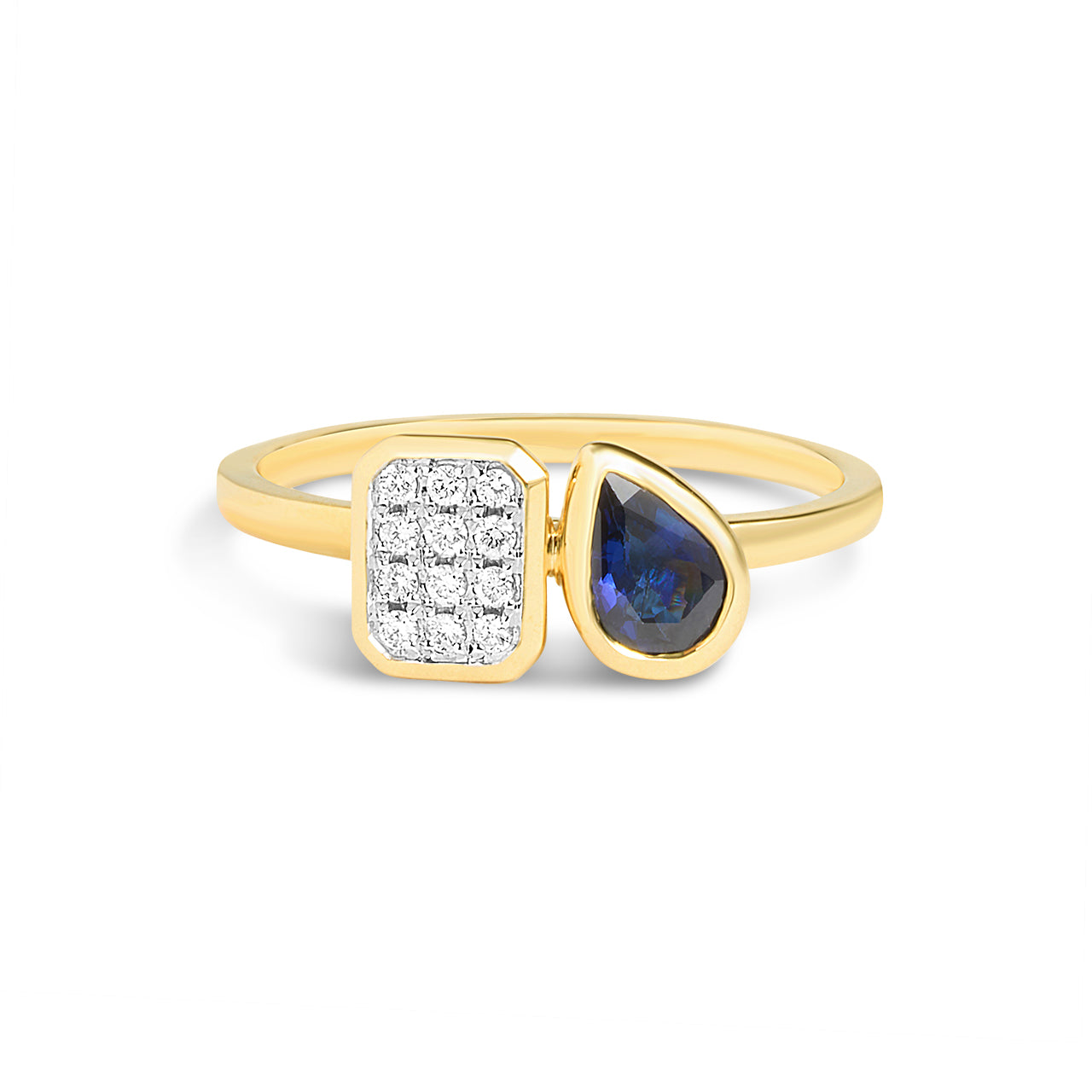 Sapphire & Diamond Toi Et Moi Ring