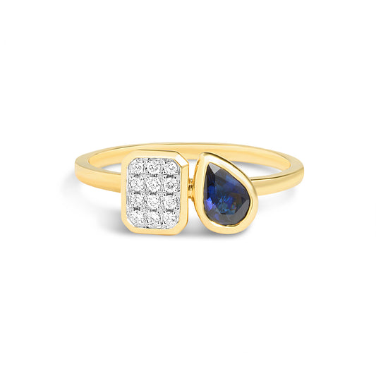 Sapphire & Diamond Toi Et Moi Ring