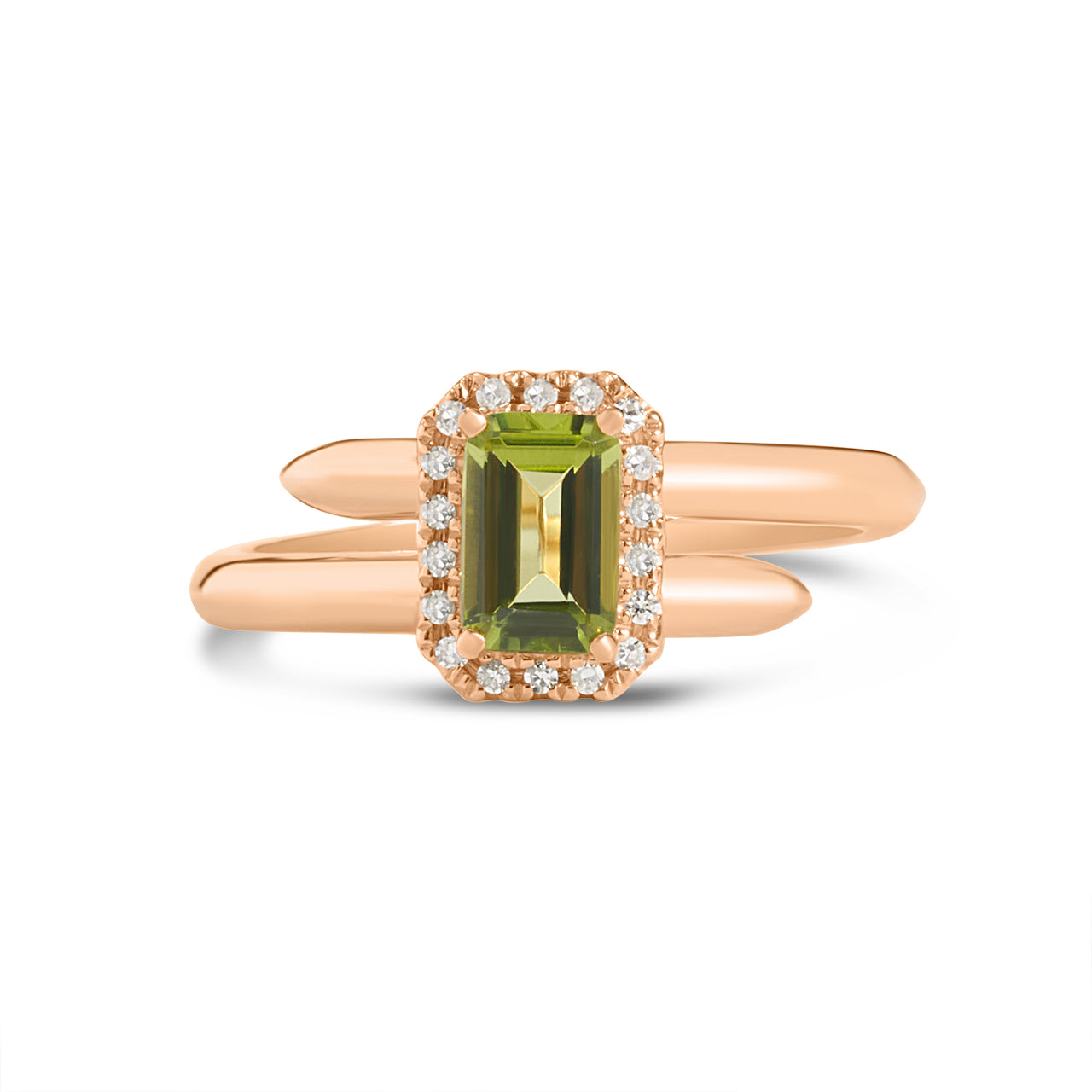 Peridot & Diamond Nail Ring