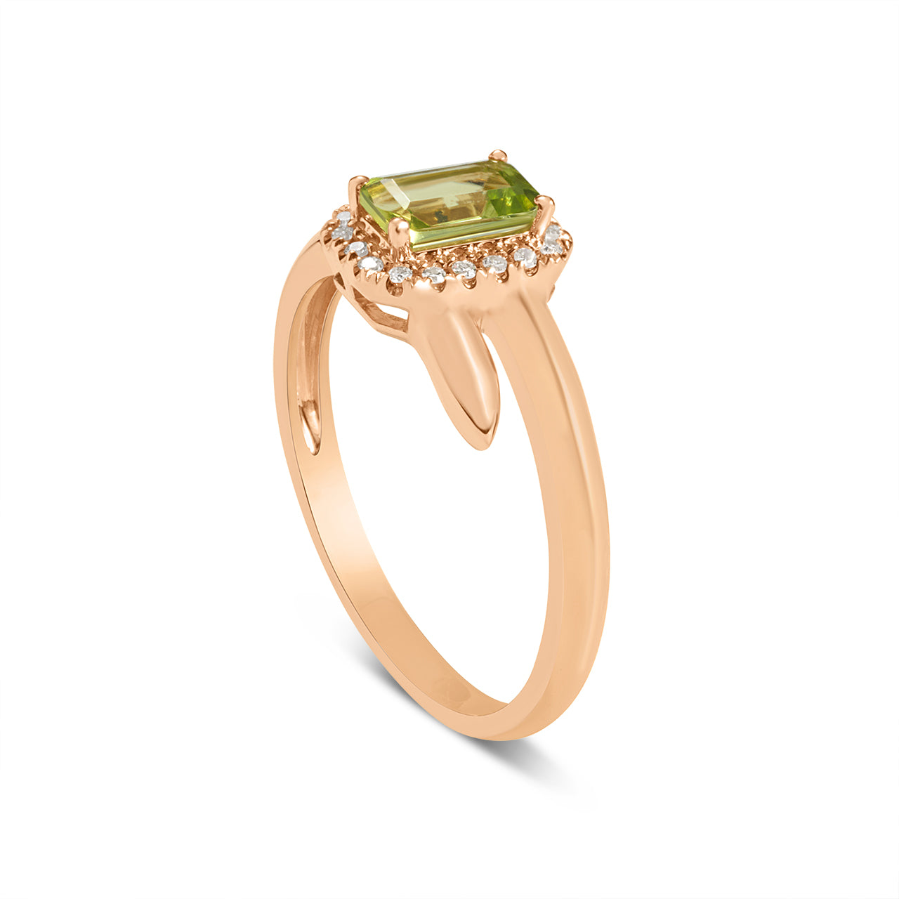 Peridot & Diamond Nail Ring