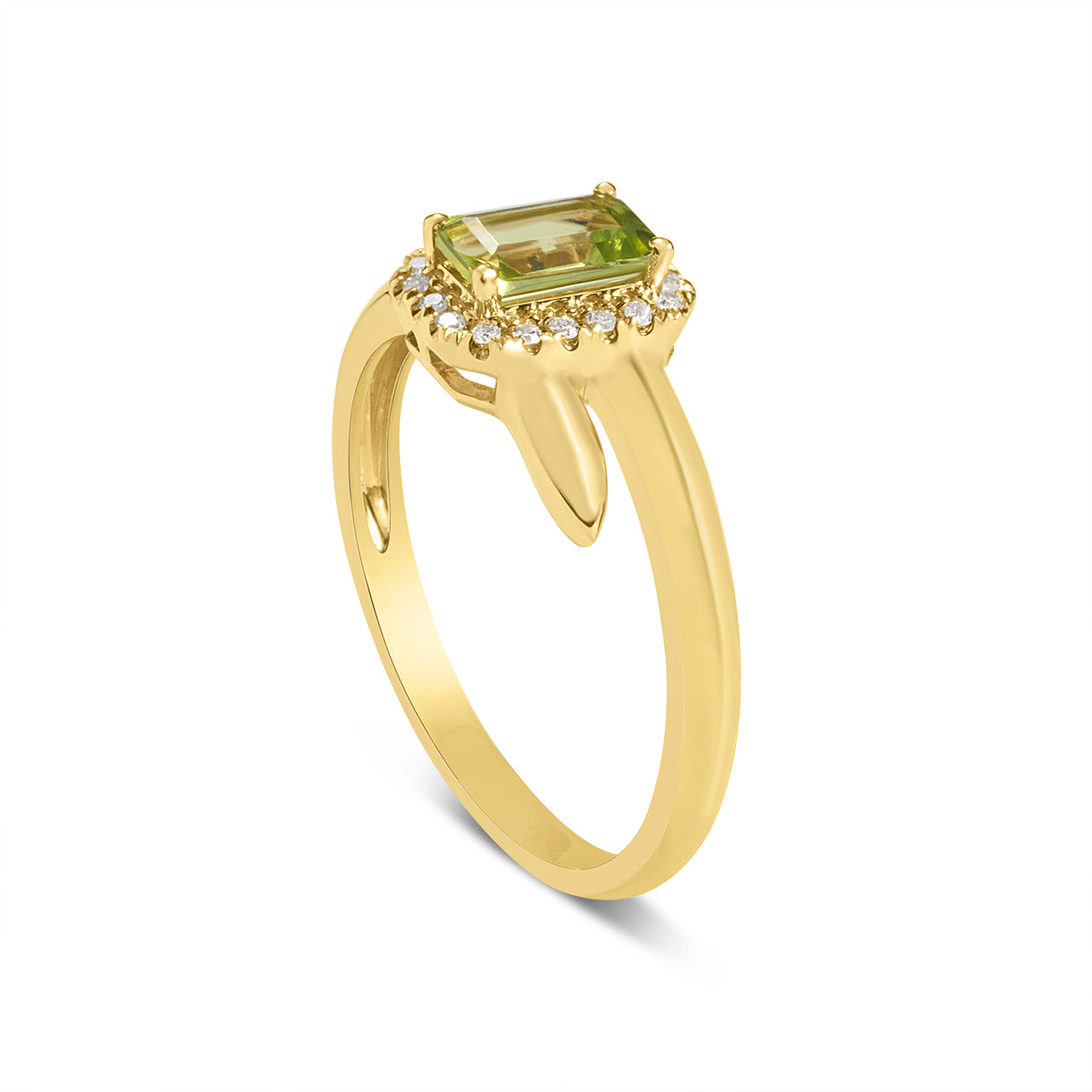 Peridot & Diamond Nail Ring