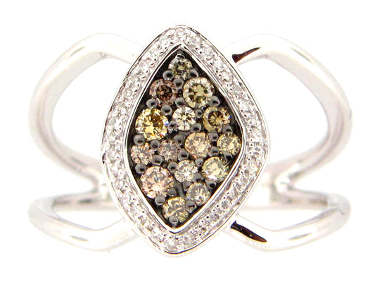 FANCY COLOR DIAMOND RING, 14KW (N)