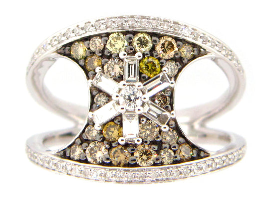 FANCY COLOR DIAMOND RING, 14KW (N)