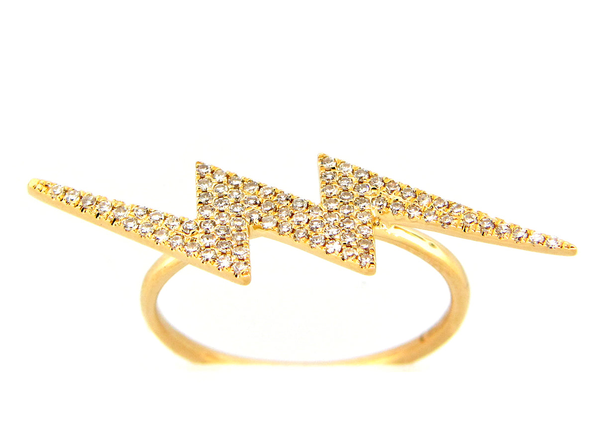 DIAMOND LIGHTNING RING, 14KY (N)
