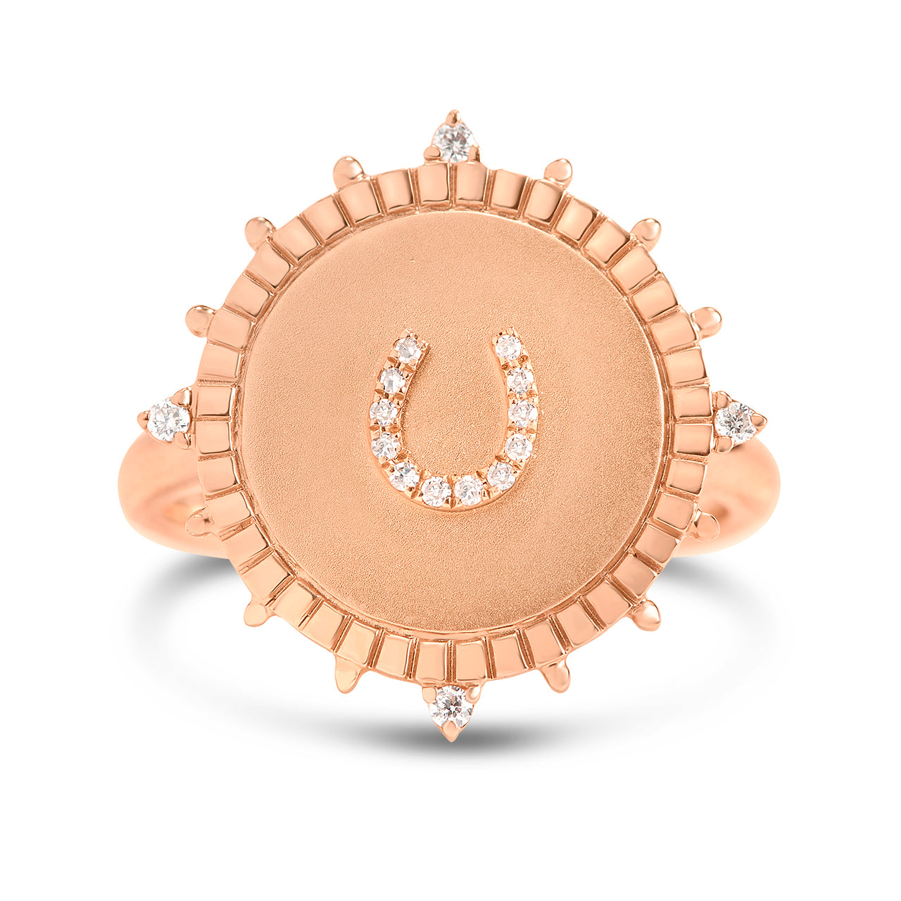 Diamond Horseshoe Medallion Ring