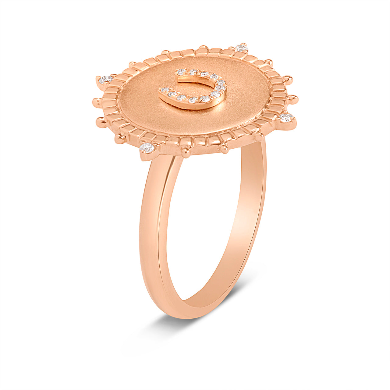 Diamond Horseshoe Medallion Ring