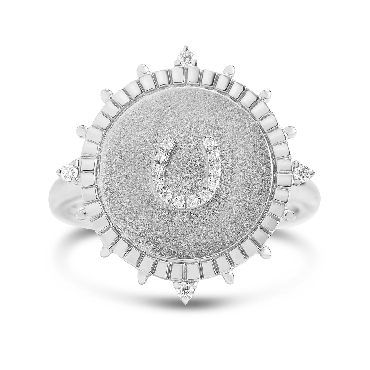 Diamond Horseshoe Medallion Ring