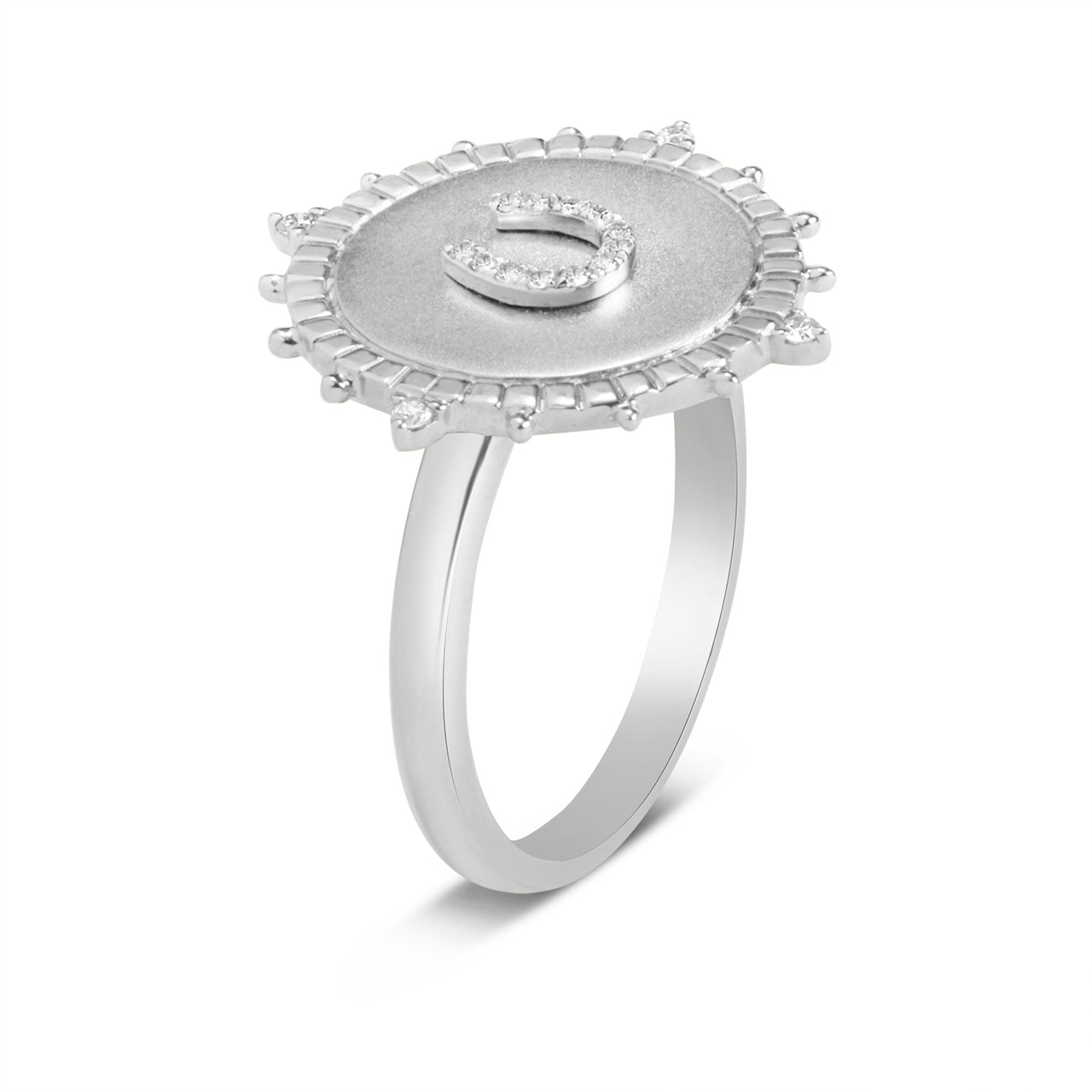 Diamond Horseshoe Medallion Ring