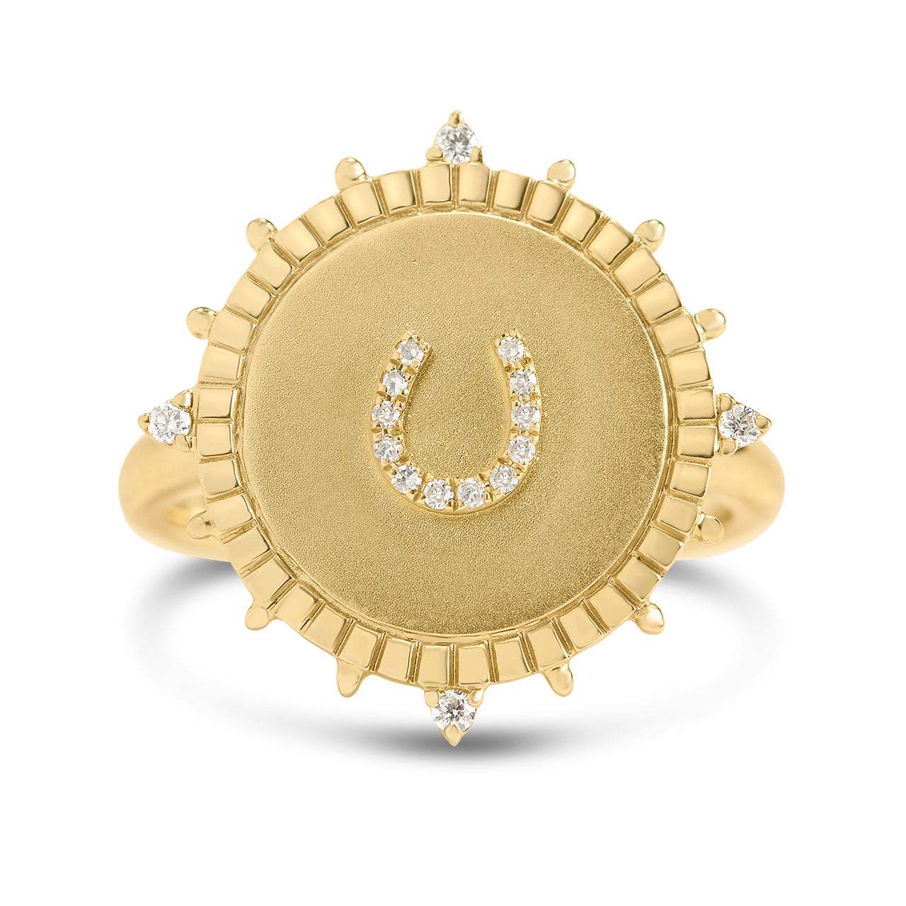 Diamond Horseshoe Medallion Ring