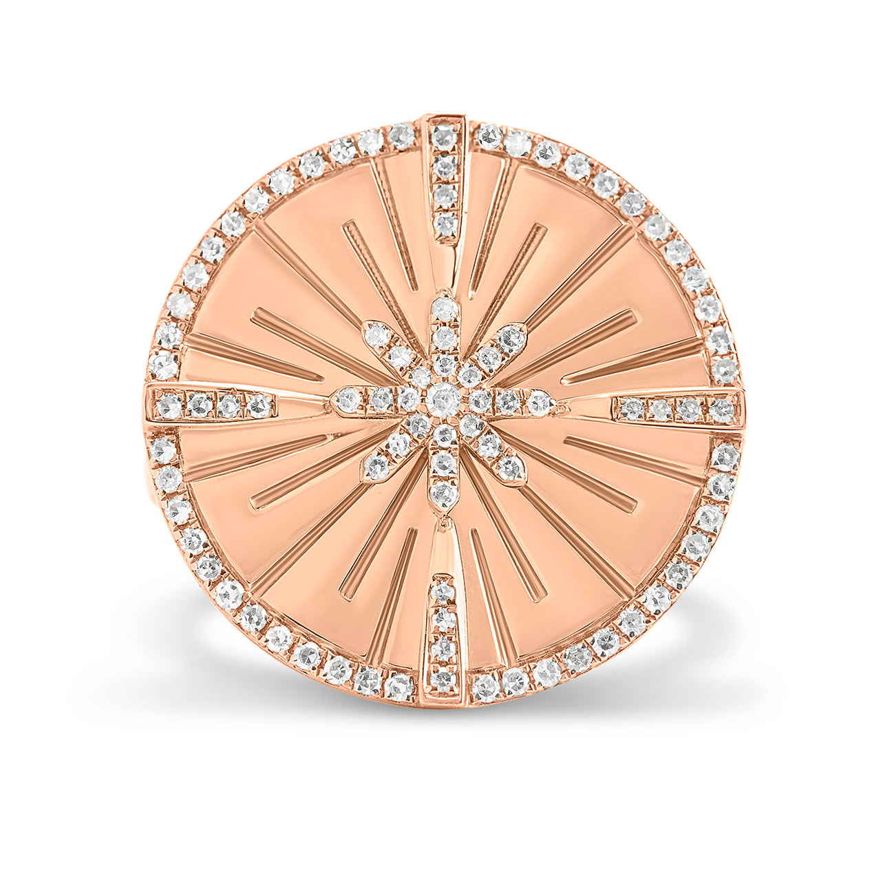 Diamond Burst Medallion Ring