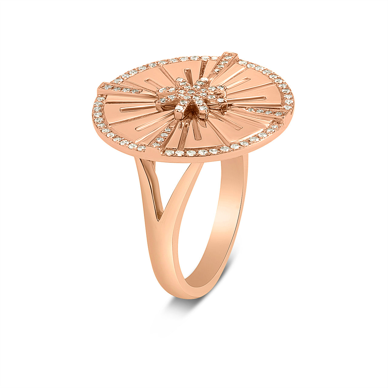 Diamond Burst Medallion Ring