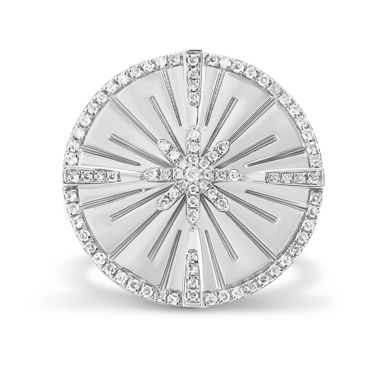 Diamond Burst Medallion Ring