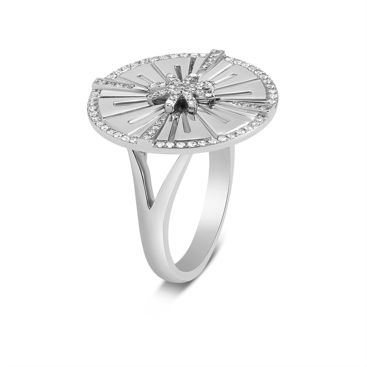 Diamond Burst Medallion Ring