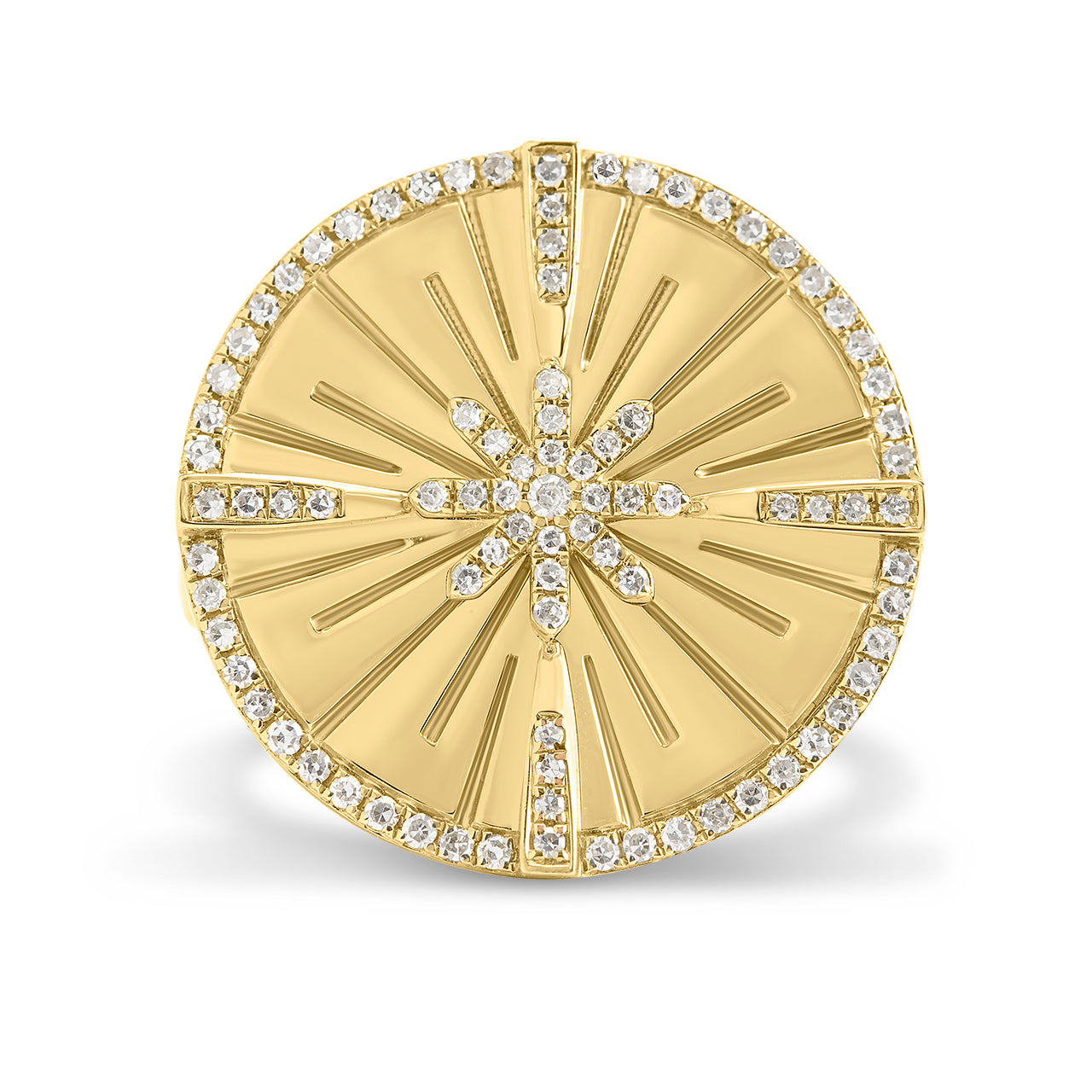 Diamond Burst Medallion Ring