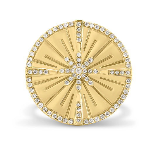 Diamond Burst Medallion Ring