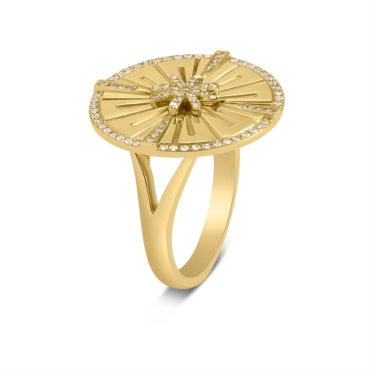 Diamond Burst Medallion Ring
