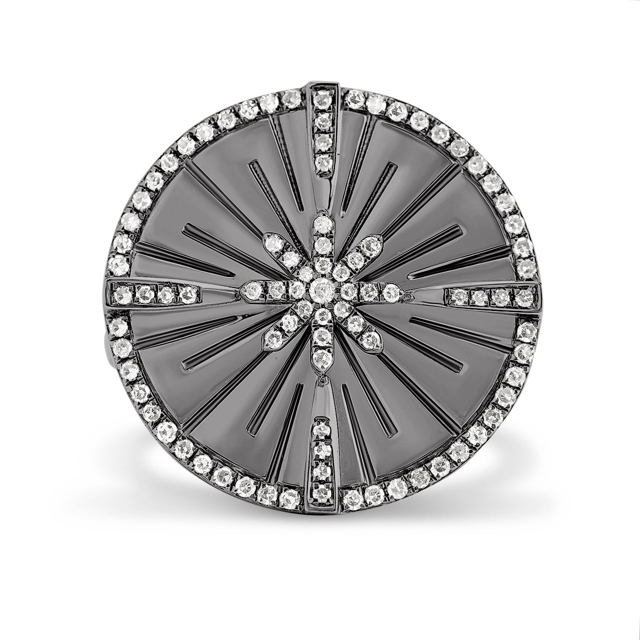 Diamond Burst Medallion Ring
