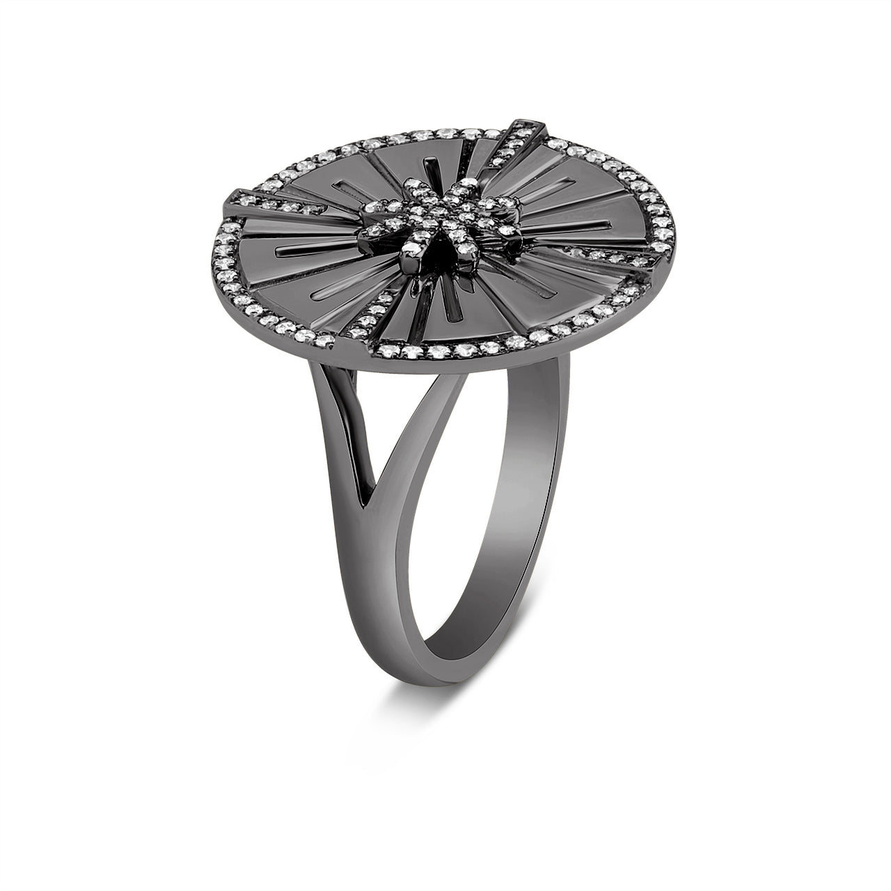 Diamond Burst Medallion Ring