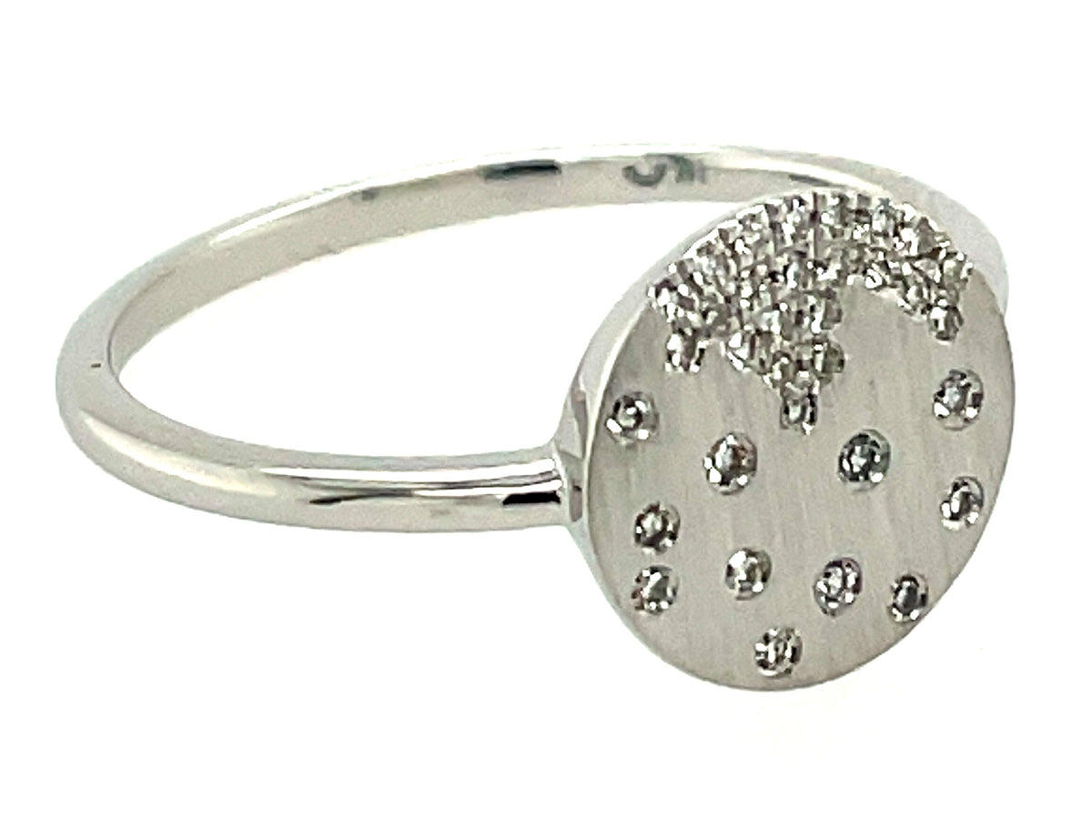 Diamond Flush Set Disc Ring
