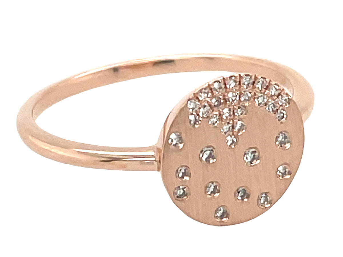 Diamond Flush Set Disc Ring