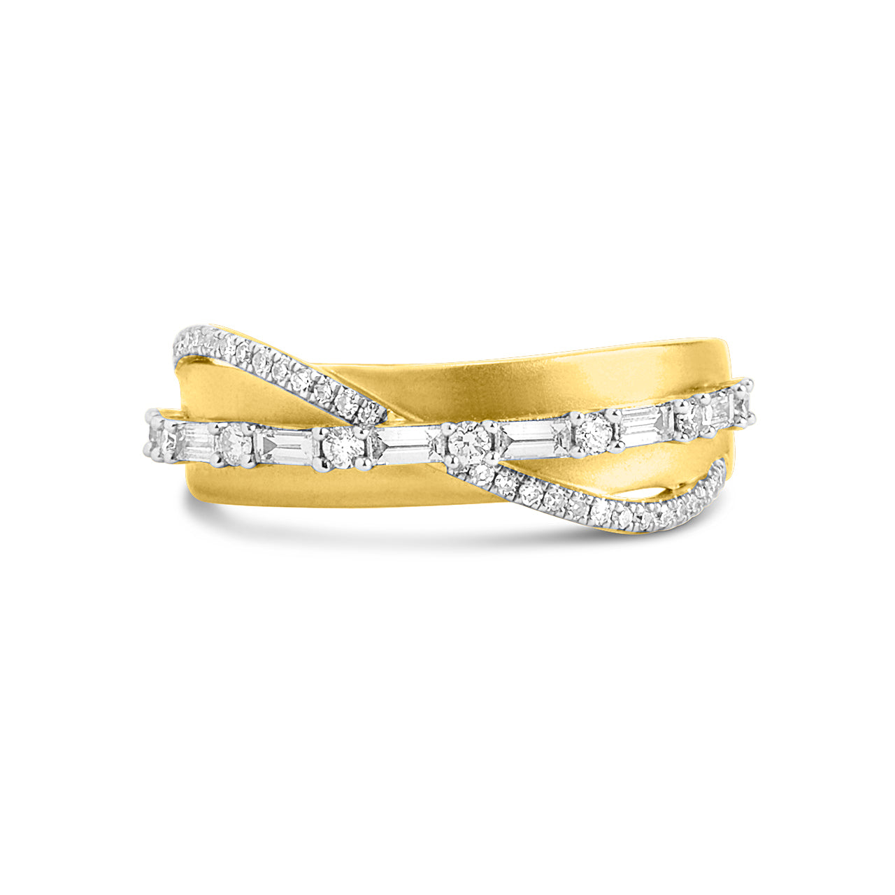 Diamond Crossover Saddle Ring