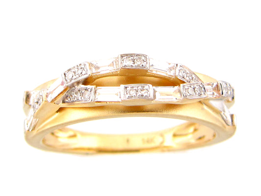 DIAMOND TWIST RING, SATIN FINISH, 14KY (N)