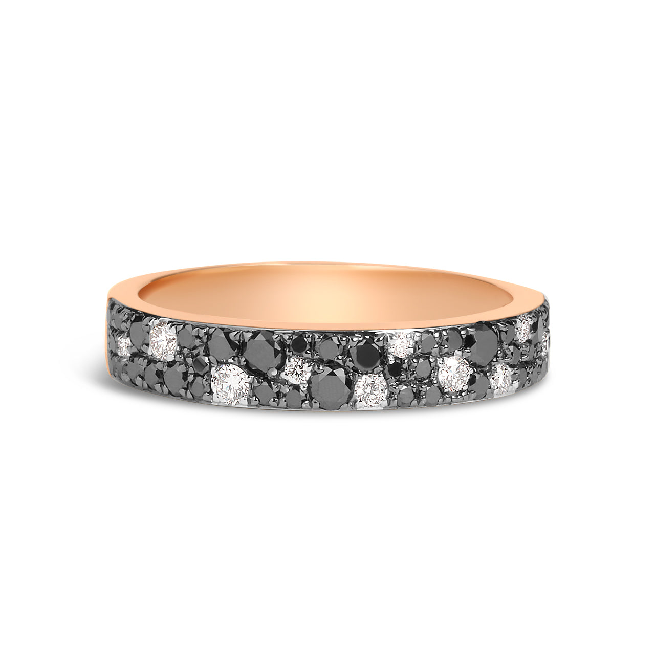 Black & White Diamond Pave Mosaic 4mm Band