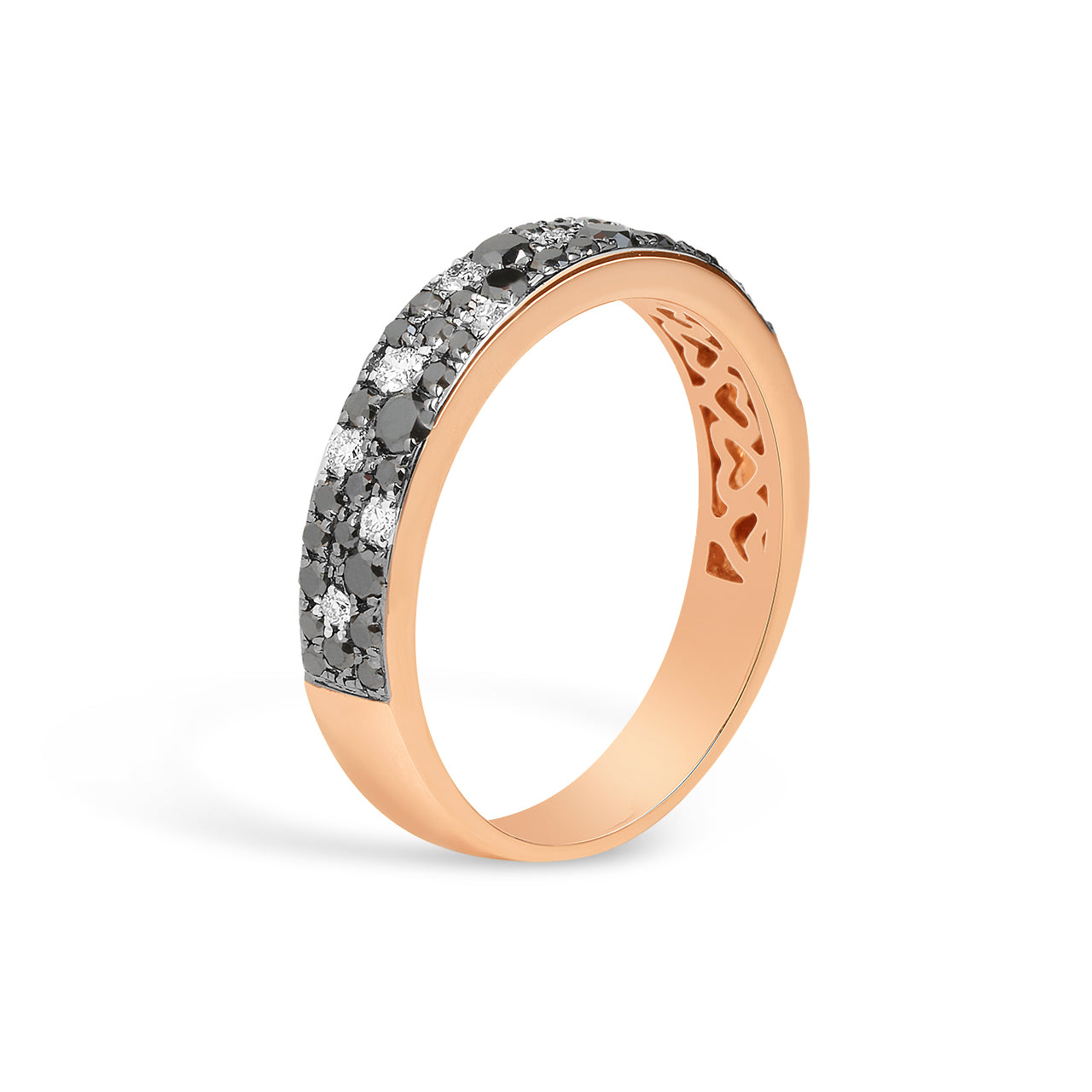 Black & White Diamond Pave Mosaic 4mm Band